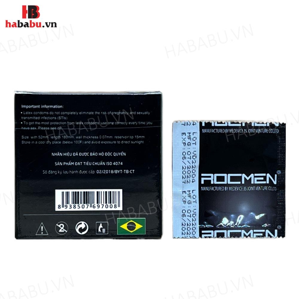 Bao cao su Rocmen Long Shock 4in1 hộp 3 chiếc kéo dài thời gian chính hãng