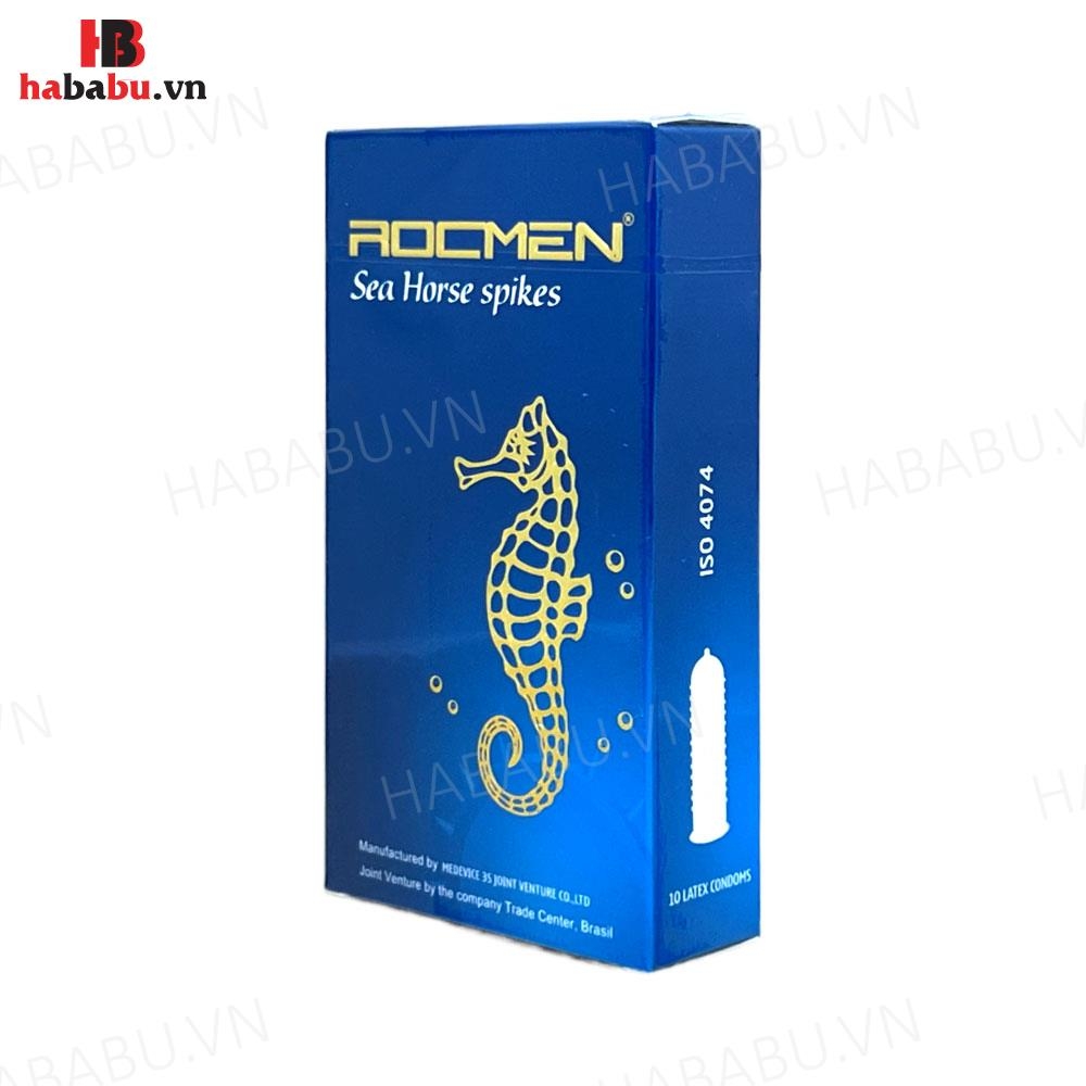 Bao cao su Rocmen Sea Horse Spikes hộp 10 chiếc tăng khoái cảm chính hãng