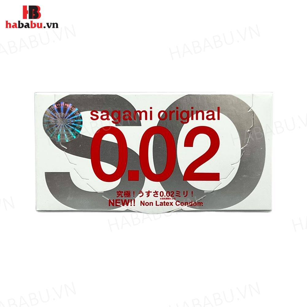 Bao cao su siêu mỏng Sagami 0.02 hộp 2 chiếc chính hãng