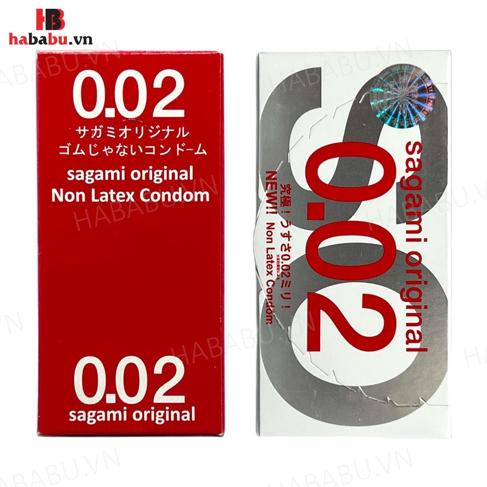 Bao cao su siêu mỏng Sagami 0.02 hộp 2 chiếc chính hãng