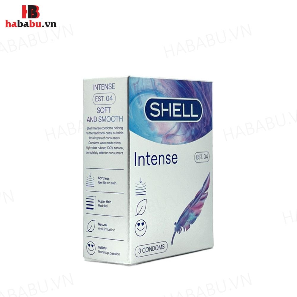 Bao cao su siêu mỏng Shell Intense hộp 3 chiếc chính hãng