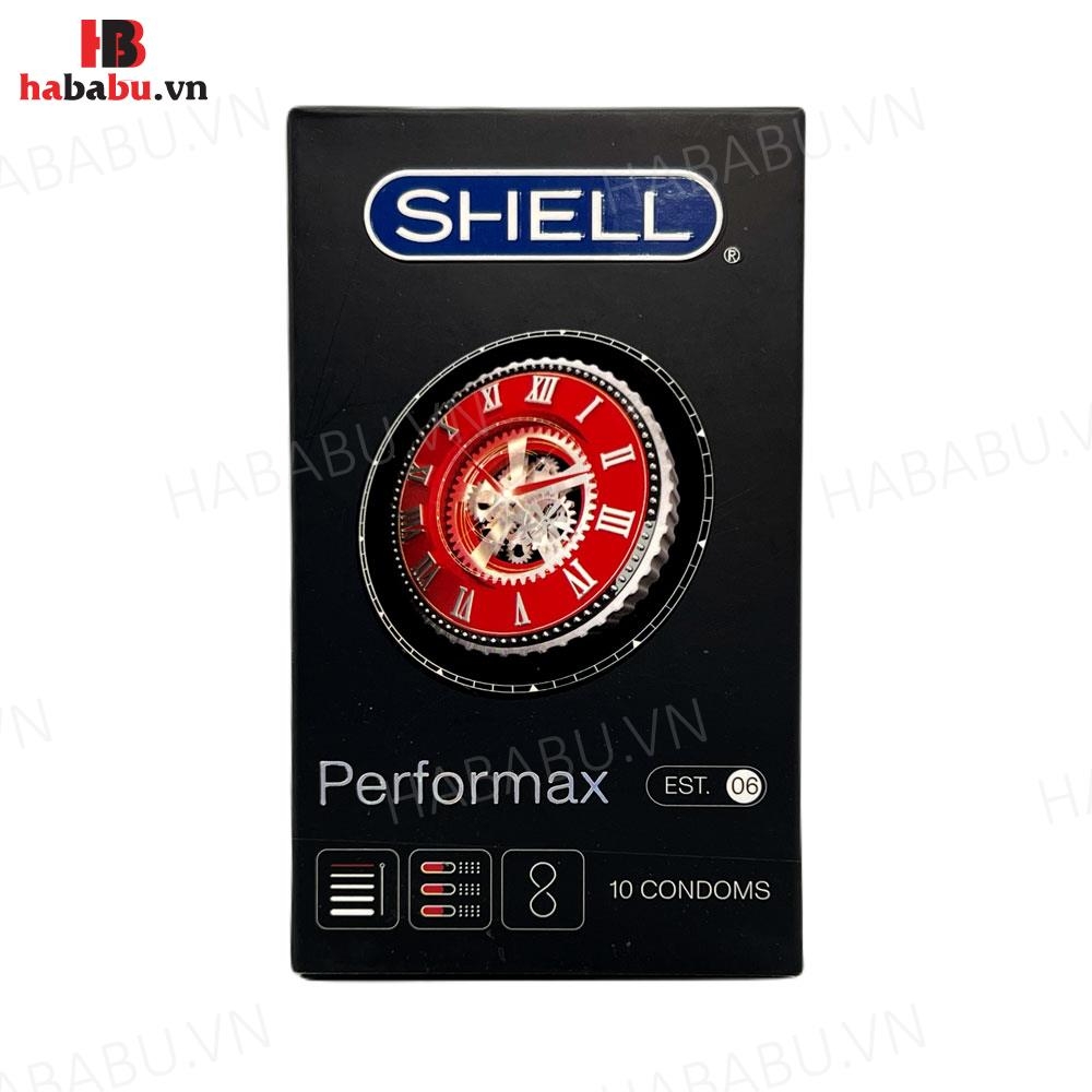 Bao cao su Shell Performax 6in1 hộp 10 chiếc kéo dài thời gian chính hãng