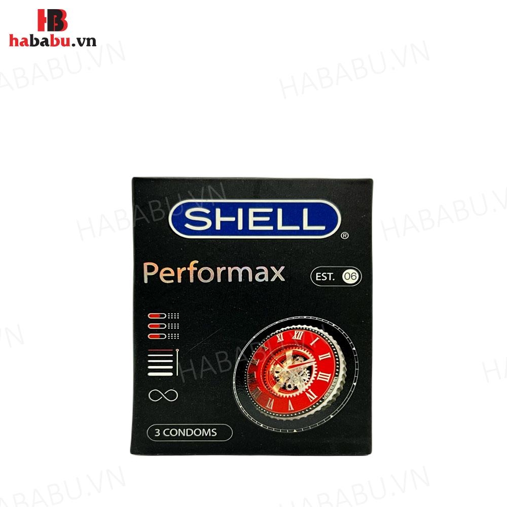 Bao cao su Shell Performax 6in1 hộp 3 chiếc kéo dài thời gian chính hãng