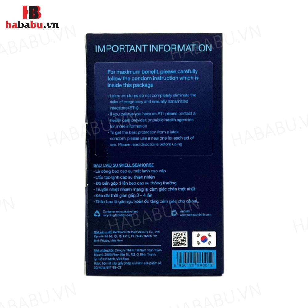 Bao cao su Shell Seahorse hộp 10 chiếc kéo dài thời gian chính hãng