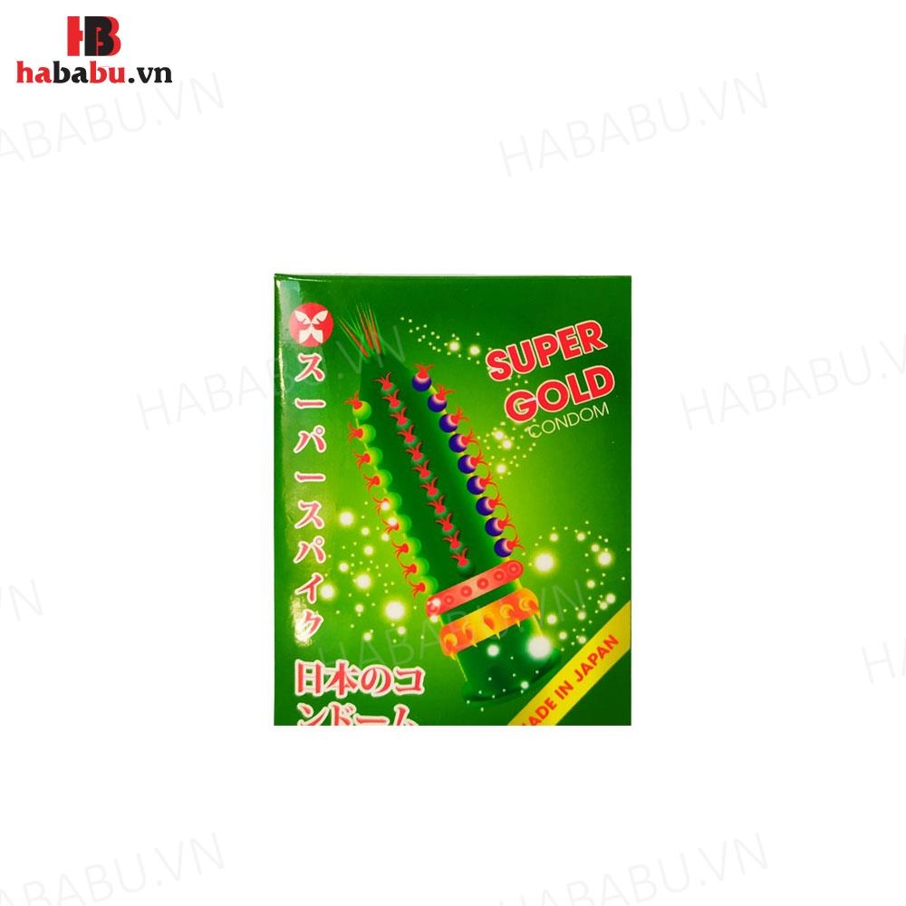 Bao cao su tăng khoái cảm Super Gold hộp 2 chiếc chính hãng