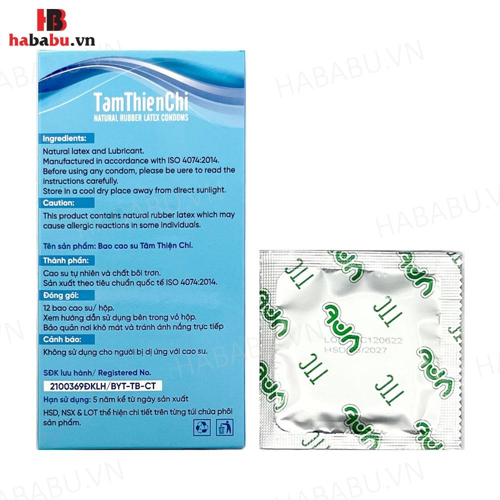Bao cao su trơn mỏng Tâm Thiện Chí Real Fit hộp 12 chiếc chính hãng