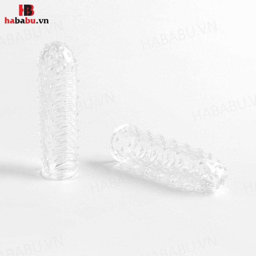 Bao cao su đôn ngón tay Elasun xanh 2 chiếc chính hãng