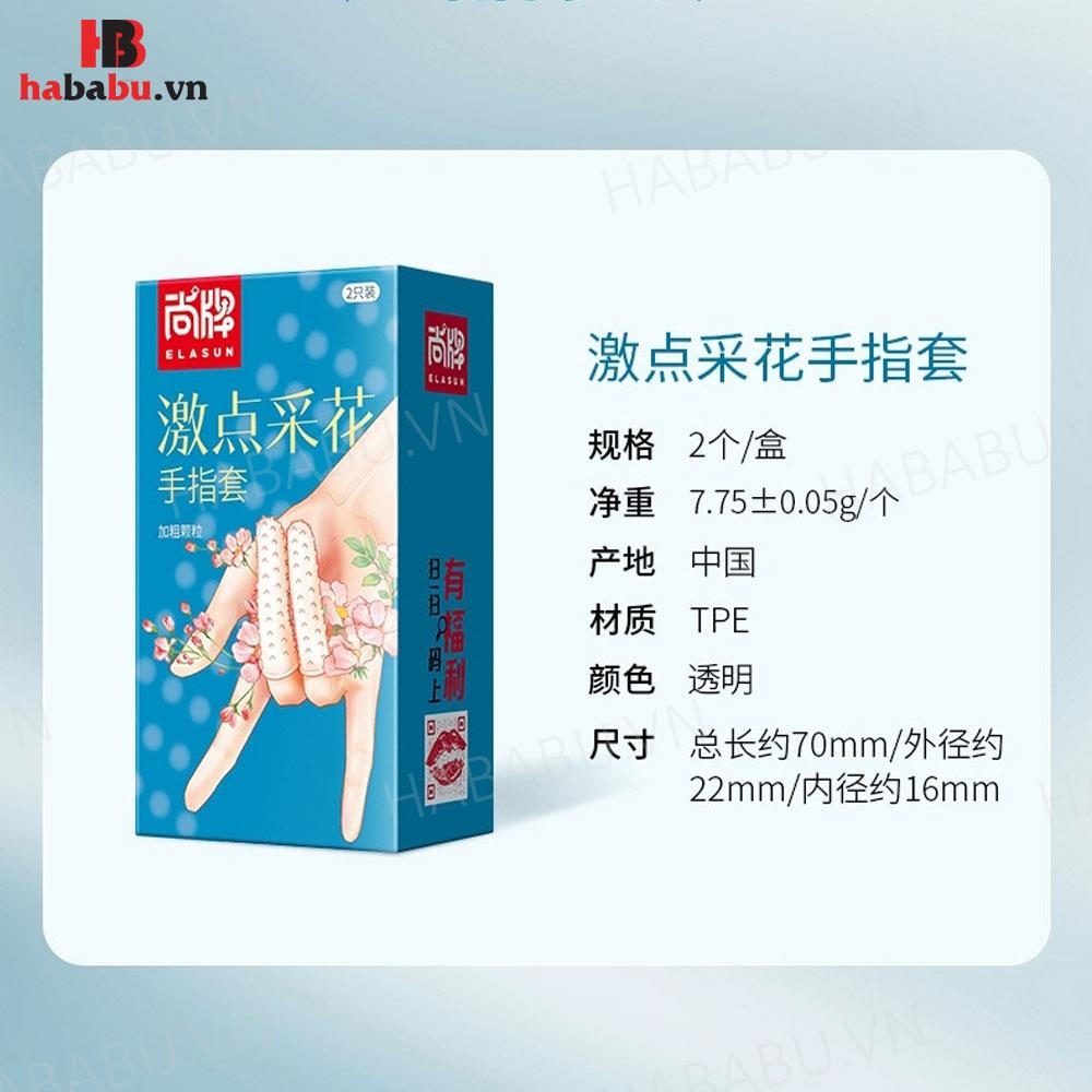 Bao cao su đôn ngón tay Elasun xanh 2 chiếc chính hãng