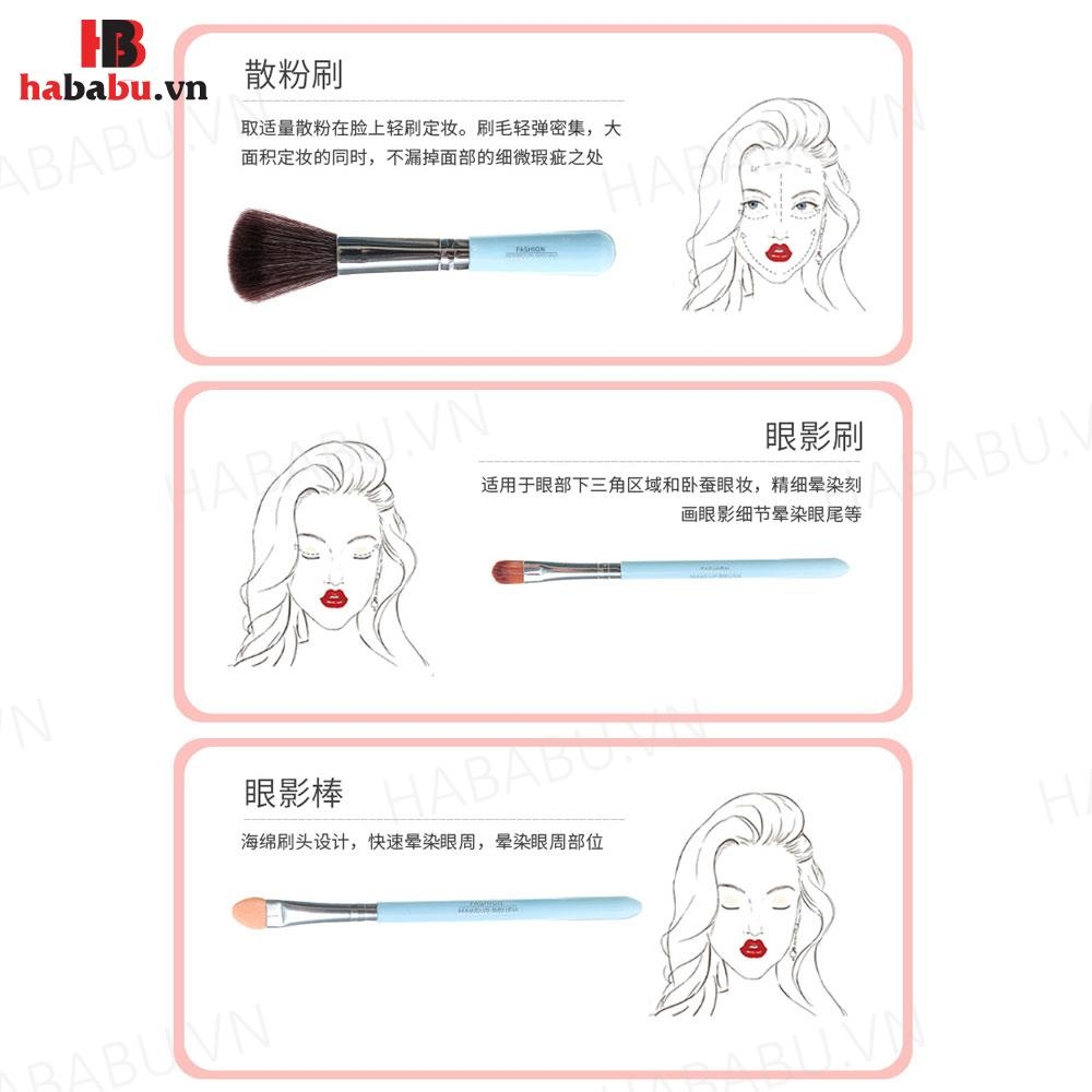 Bộ cọ trang điểm cá nhân LMLTOP Makeup Brush 5 món chính hãng