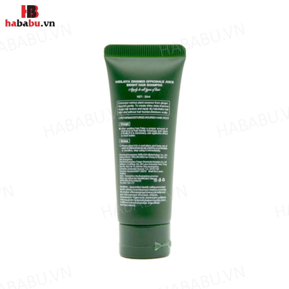Bộ gội xả Hà Thủ Ô Weilaiya Zingiber 20ml + 20ml chính hãng