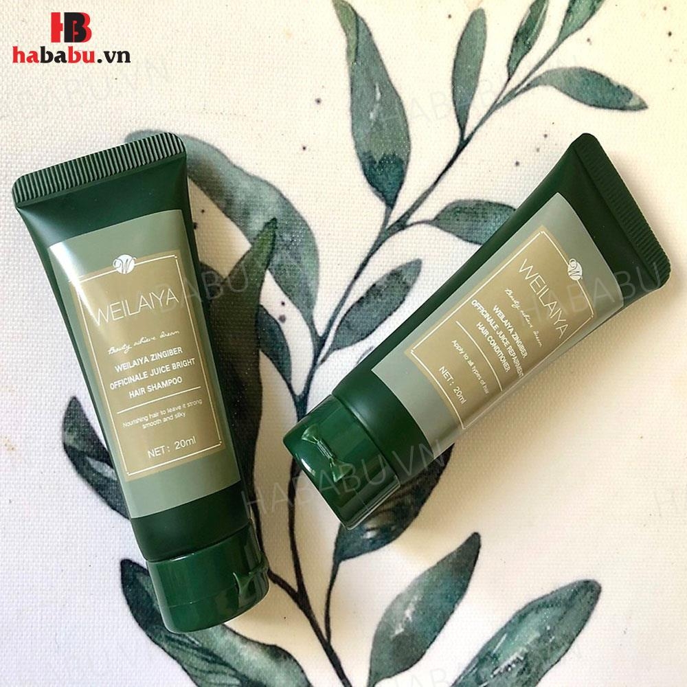 Bộ gội xả Hà Thủ Ô Weilaiya Zingiber 20ml + 20ml chính hãng
