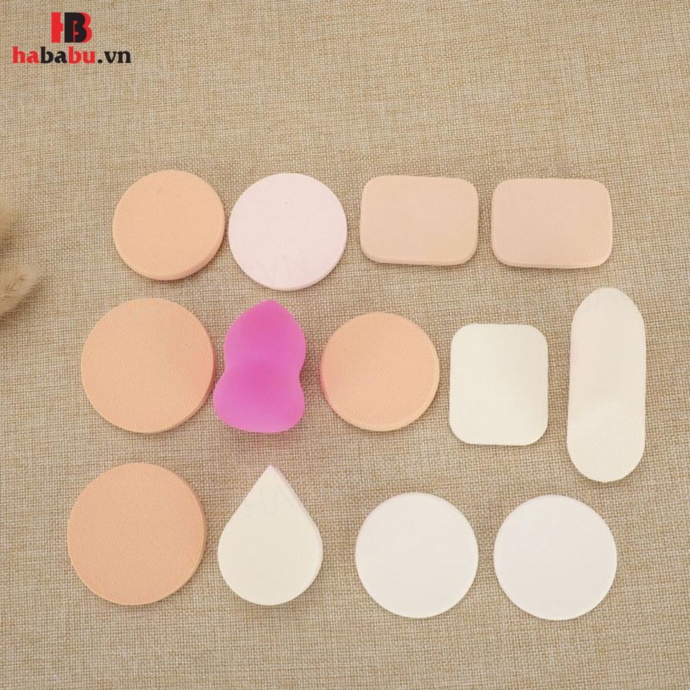 Bông mút trang điểm Keli Powder Puff set 13 miếng chính hãng