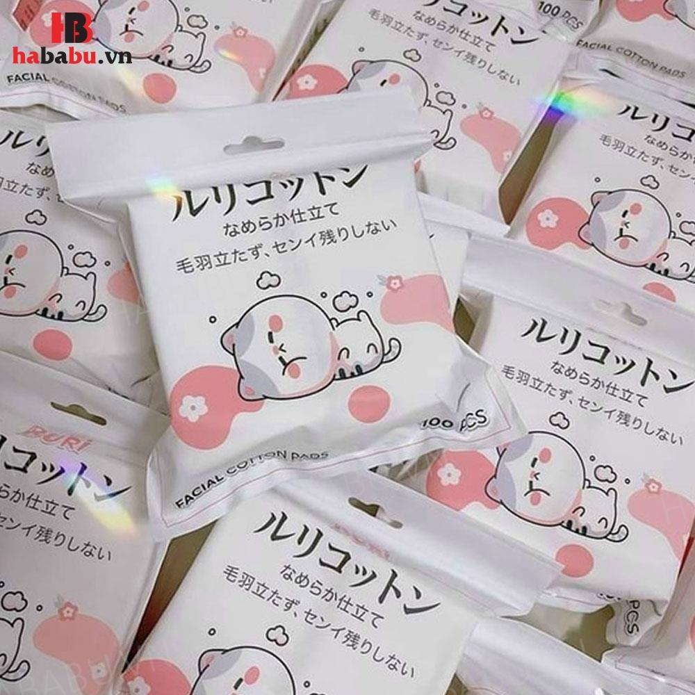 Bông tẩy trang Ruri Facial Cotton Pads 100 miếng chính hãng