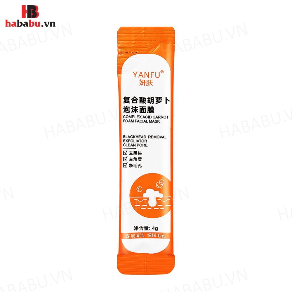 Mặt nạ sủi bọt thải độc cà rốt Yanfu hộp 12 gói chính hãng