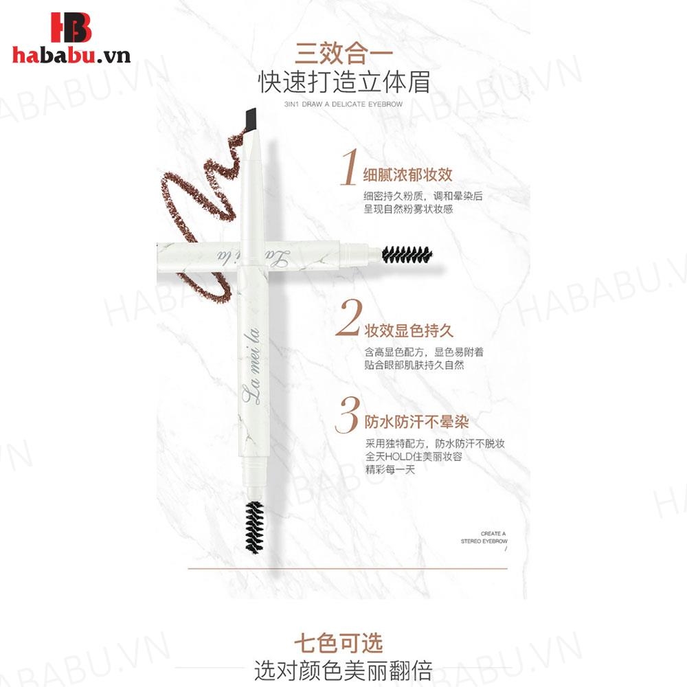 Chì kẻ mày Lameila 2 Đầu Eyebrow Pencil 3gr chính hãng