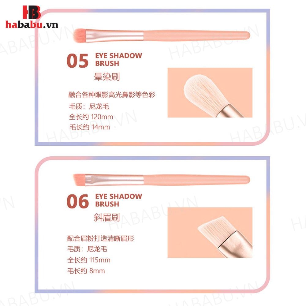 Bộ cọ trang điểm cá nhân 8 cây kèm bao da 70gr chính hãng