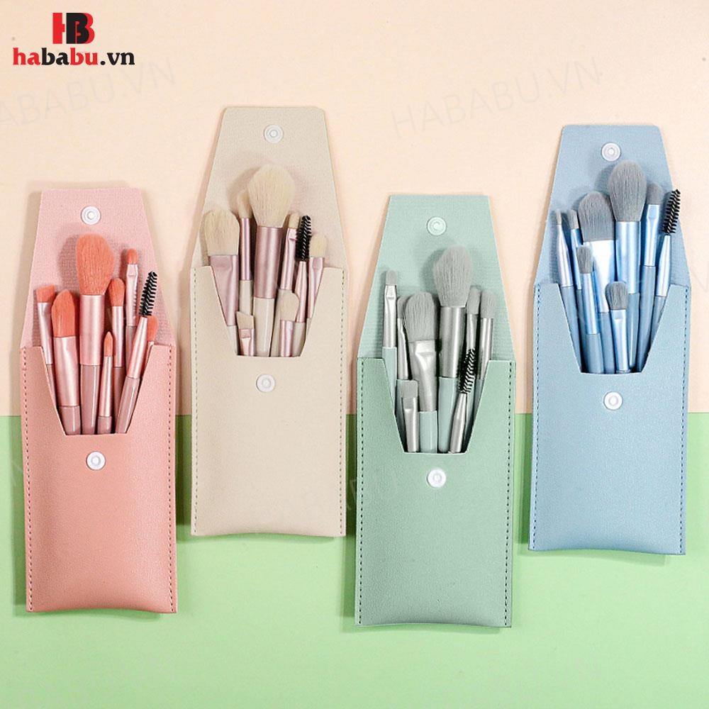 Bộ cọ trang điểm cá nhân 8 cây kèm bao da 70gr chính hãng