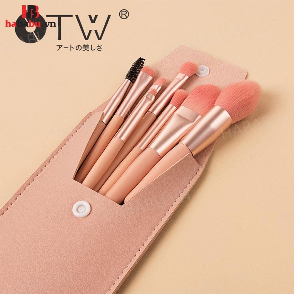 Bộ cọ trang điểm cá nhân 8 cây kèm bao da 70gr chính hãng