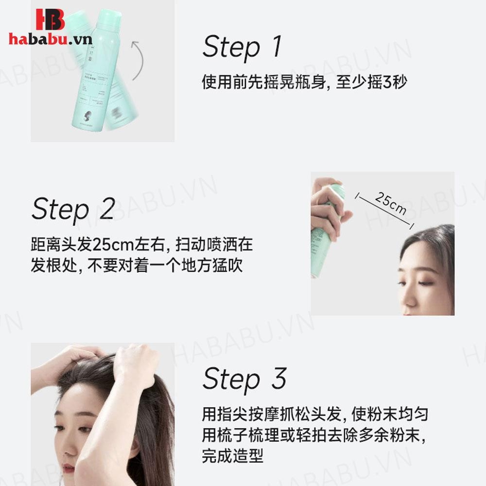 Dầu gội khô Luckyfine Washing Free Hair Spray Xanh 150ml chính hãng