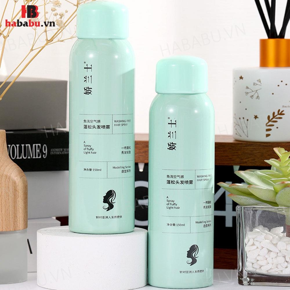 Dầu gội khô Luckyfine Washing Free Hair Spray Xanh 150ml chính hãng