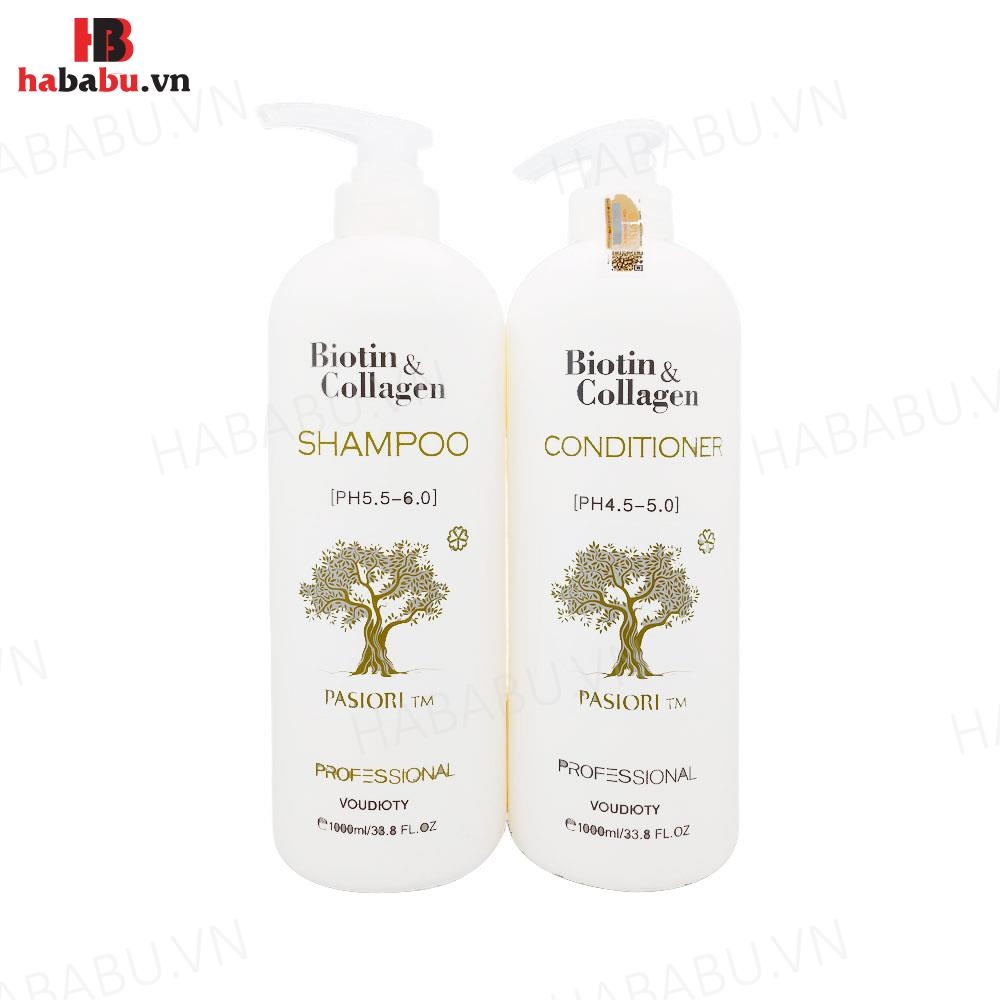 Dầu xả phục hồi tóc Biotin Collagen Pasiori TM trắng 1000ml chính hãng