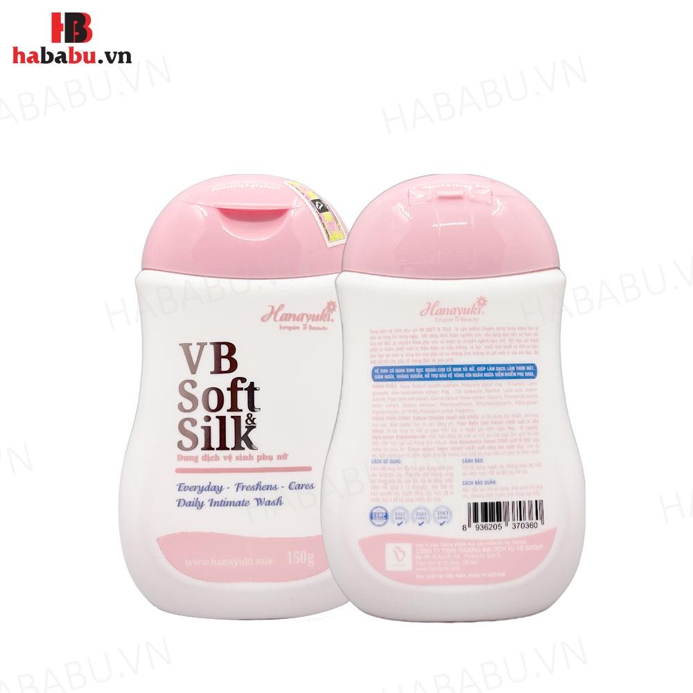 Dung dịch vệ sinh phụ nữ Hanayuki VB Soft Silk hồng 150gr chính hãng