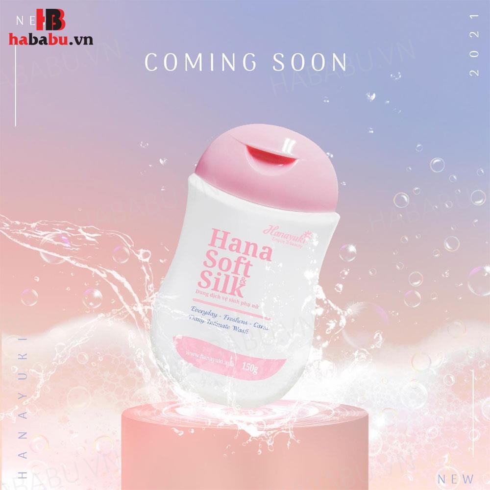 Dung dịch vệ sinh phụ nữ Hanayuki VB Soft Silk hồng 150gr chính hãng