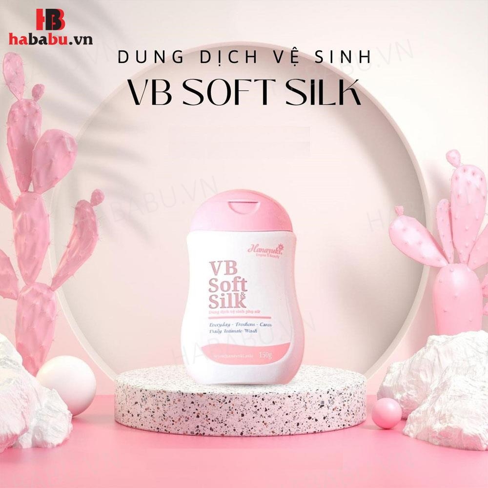 Dung dịch vệ sinh phụ nữ Hanayuki VB Soft Silk hồng 150gr chính hãng