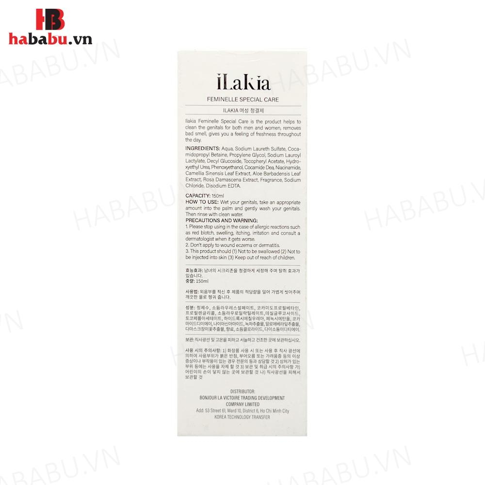 Dung dịch vệ sinh Ilakia Feminelle Special Care 150ml chính hãng