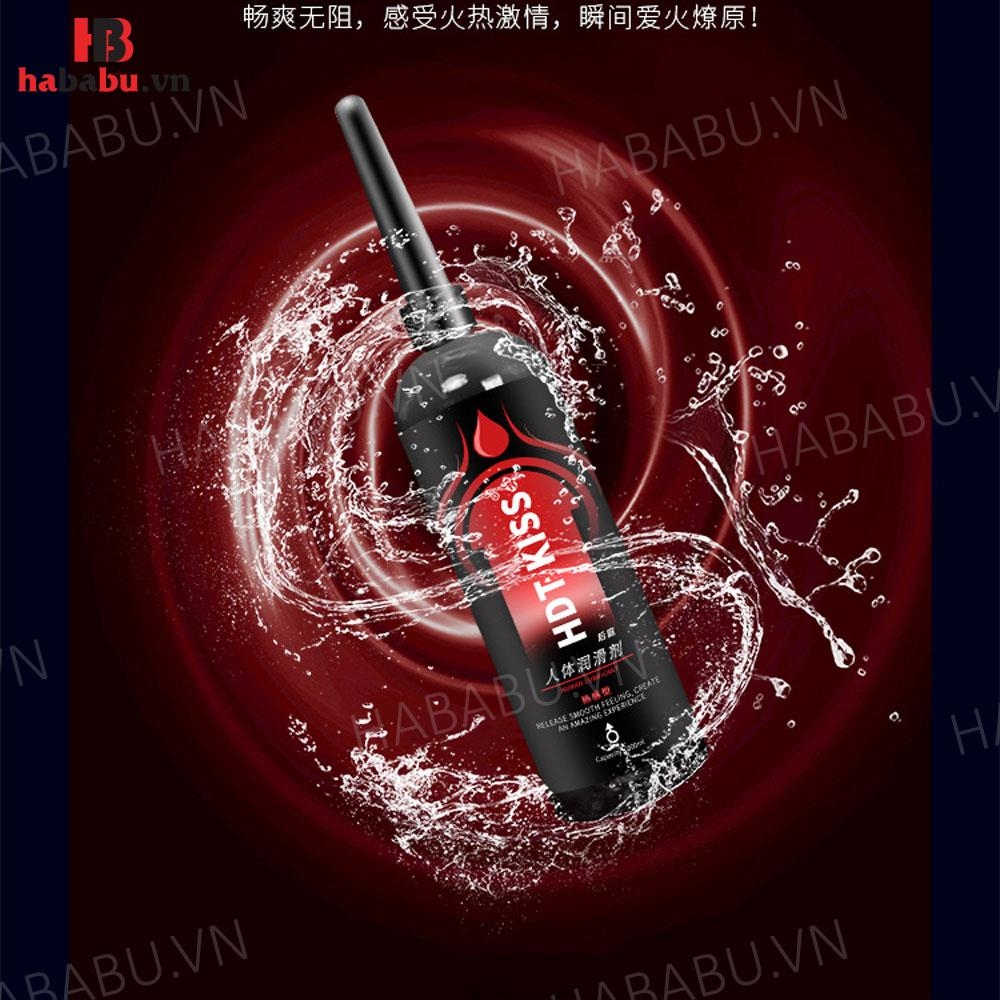 Gel bôi trơn hậu môn HDT Kiss đỏ ấm nóng 200ml chính hãng