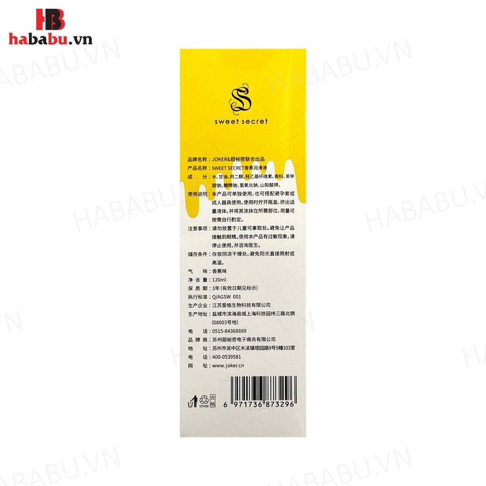 Gel bôi trơn Olo Sweet Secret Fruit Flavour hương chuối 120ml chính hãng