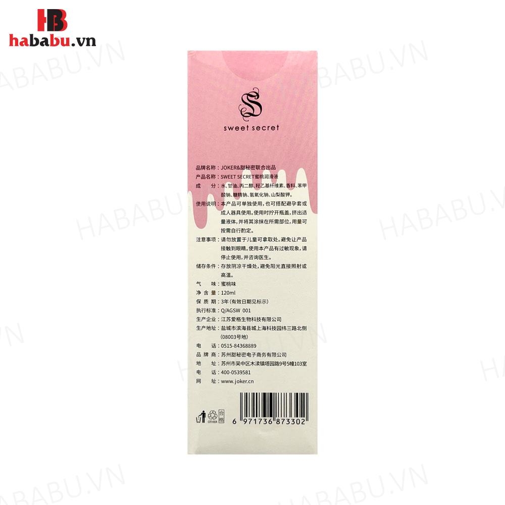 Gel bôi trơn Olo Sweet Secret Fruit Flavour hương đào 120ml chính hãng