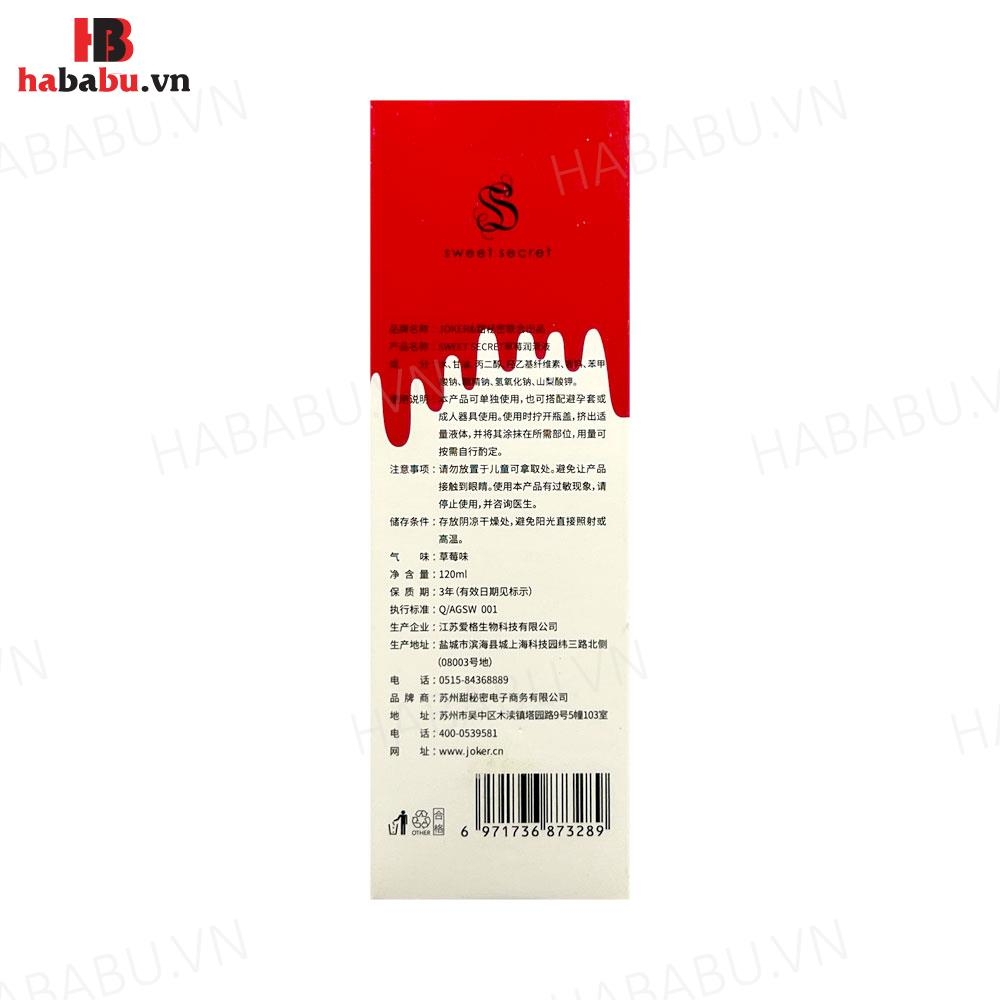 Gel bôi trơn Olo Sweet Secret Fruit Flavour hương dâu 120ml chính hãng