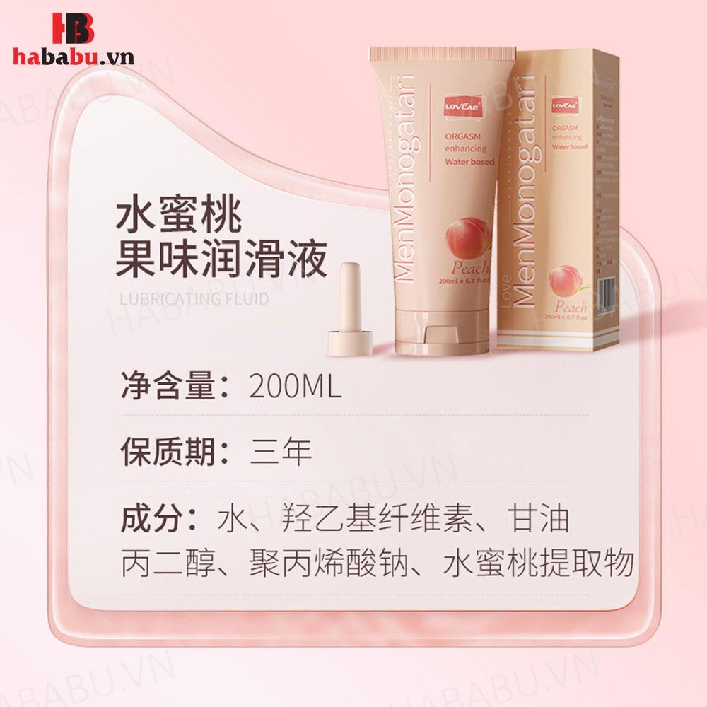 Gel bôi trơn hậu môn Lovcave Monogatari hương Đào 200ml chính hãng