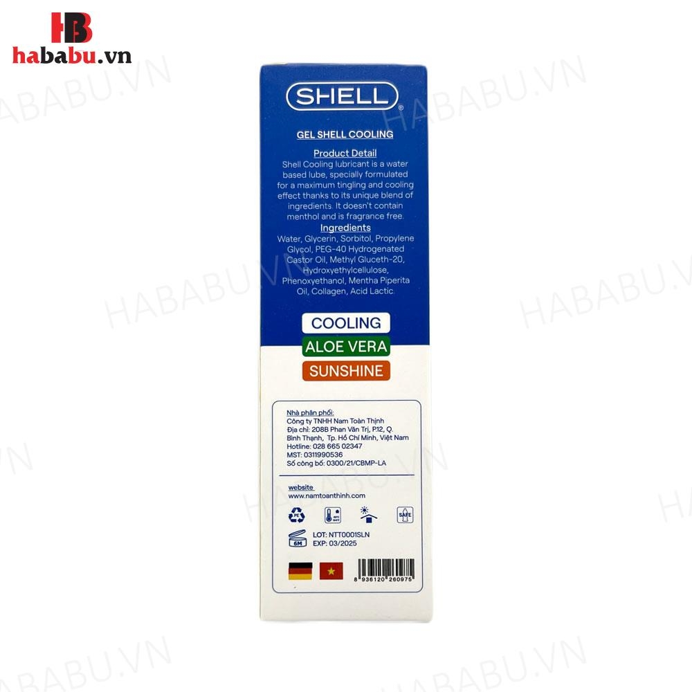 Gel bôi trơn tinh chất bạc hà Shell Cooling 100ml chính hãng