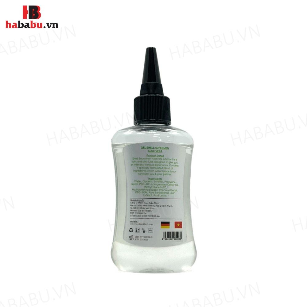 Gel bôi trơn hậu môn Shell Supermen Aloevera 90ml chính hãng