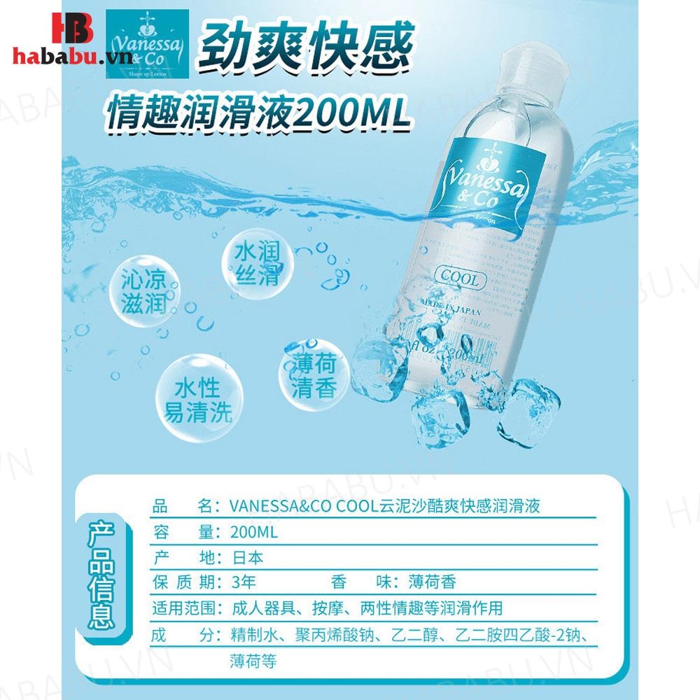 Gel bôi trơn Vanessa & Co Cold tinh chất bạc hà 200ml chính hãng