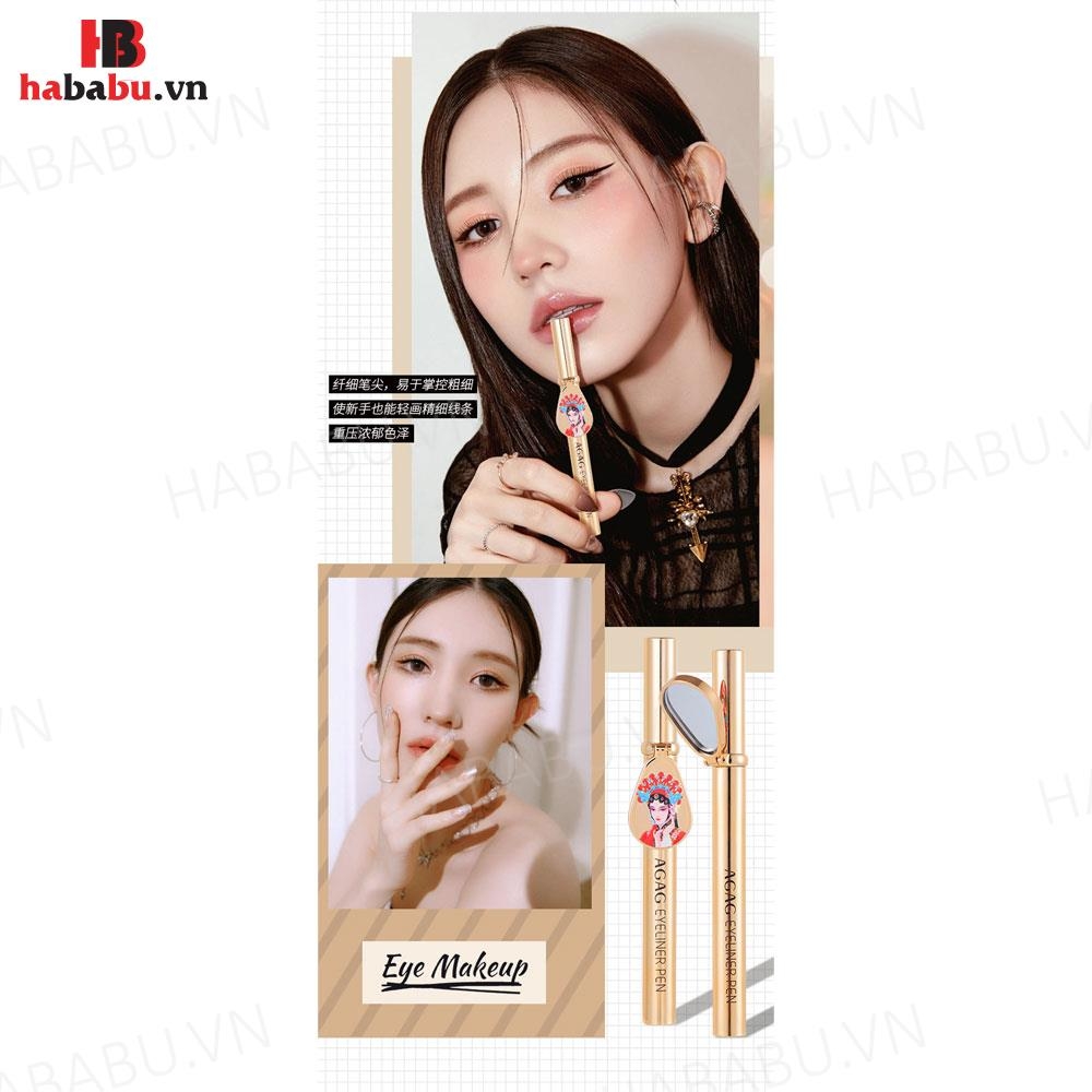 Kẻ mắt AGAG Eyeliner Pen kèm gương 1ml chính hãng