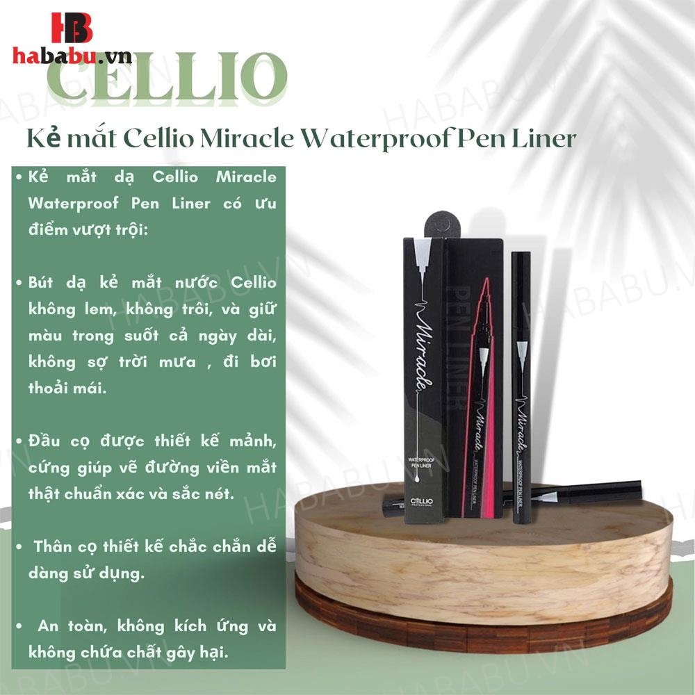 Kẻ mắt dạ Cellio Miracle Waterproof 2ml chính hãng