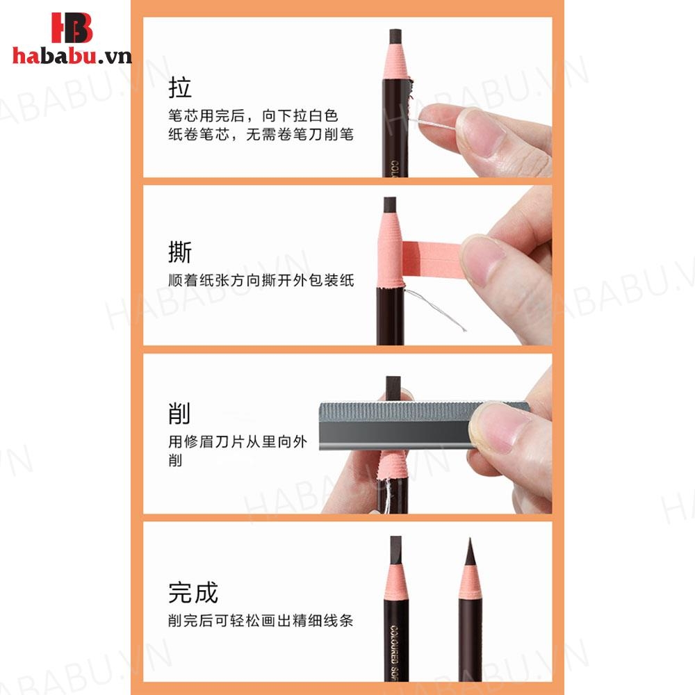 Chì xé kẻ mày Coloured Soft Cosmetic Art Eyebrow Pencil 1gr chính hãng
