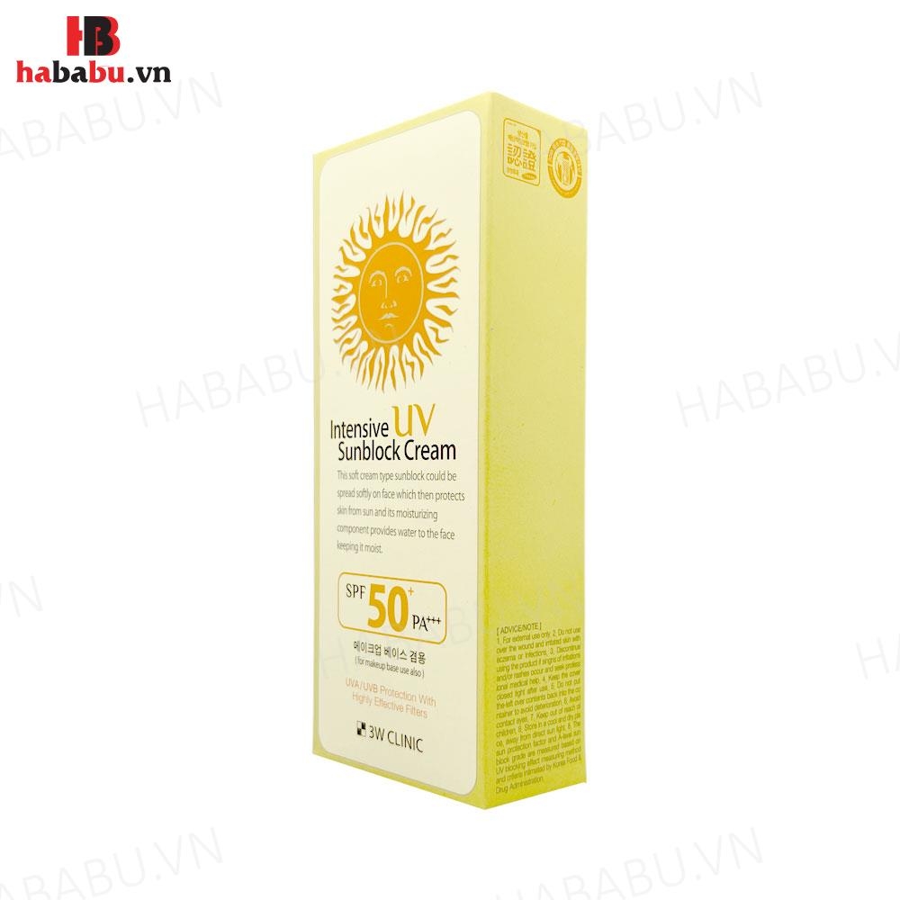 Kem chống nắng 3W Clinic Intensive UV Sunblock Cream 70ml chính hãng