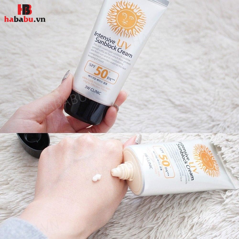Kem chống nắng 3W Clinic Intensive UV Sunblock Cream 70ml chính hãng