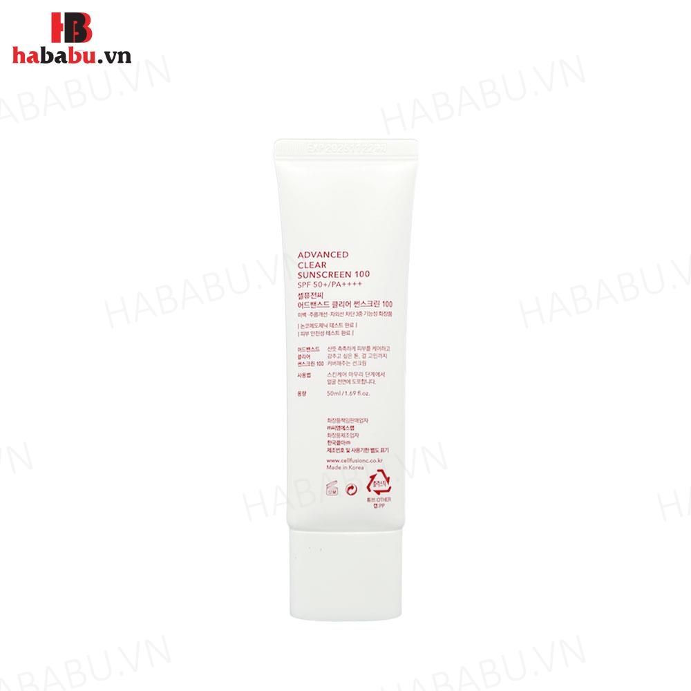 Kem chống nắng Cell Fusion C Advanced Clear SPF 50+/PA++++ chính hãng