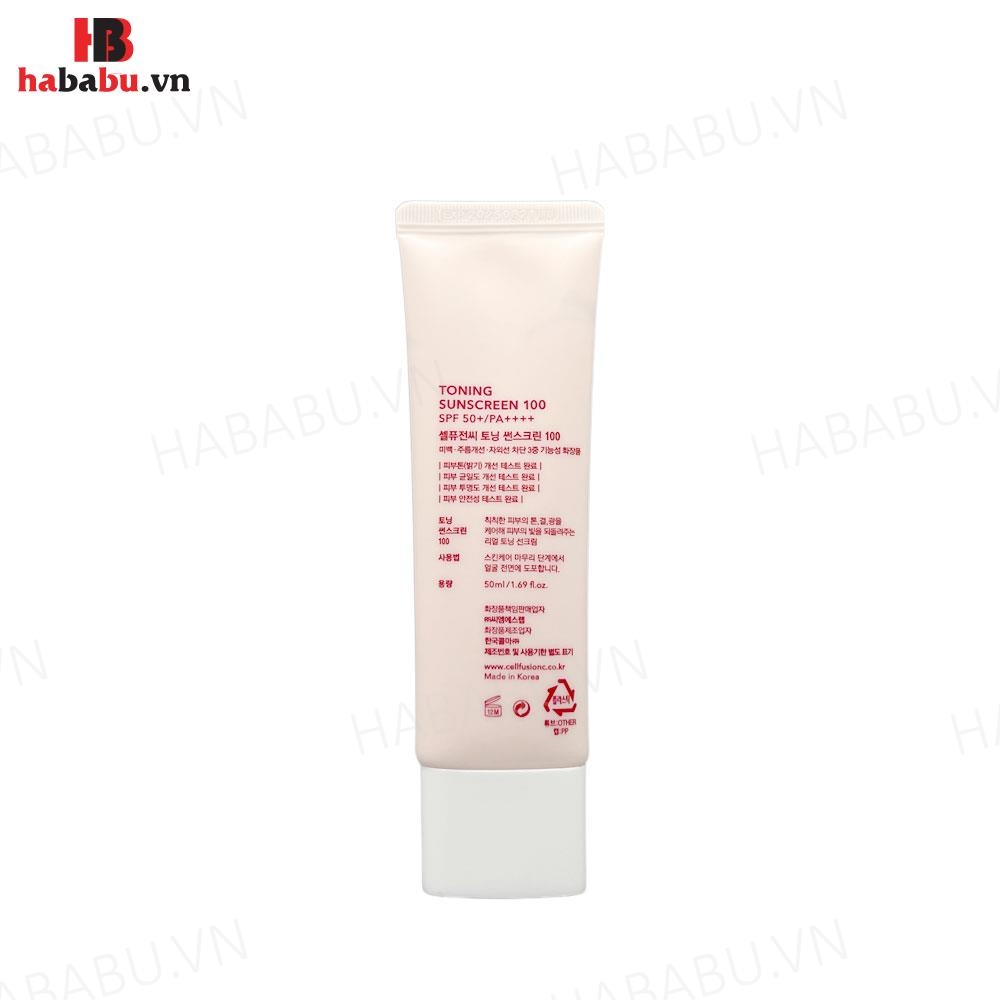 Kem chống nắng Cell Fusion C Toning Sunscreen 100 SPF50+ chính hãng