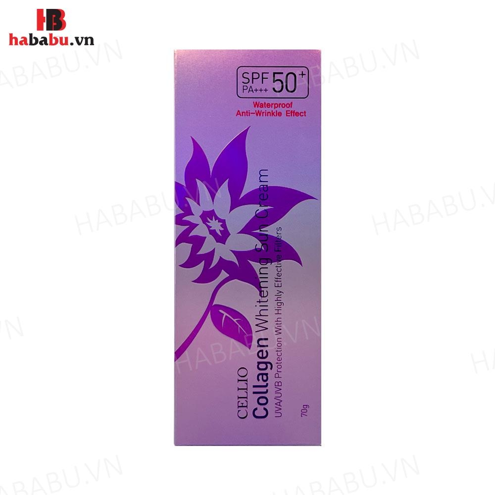 Kem chống nắng Cellio Collagen Whitening Sun Cream 70gr chính hãng