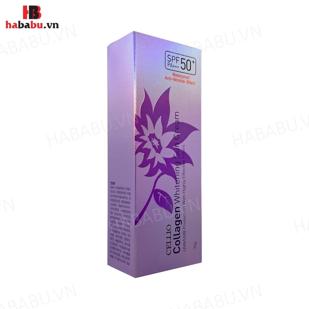 Kem chống nắng Cellio Collagen Whitening Sun Cream 70gr chính hãng