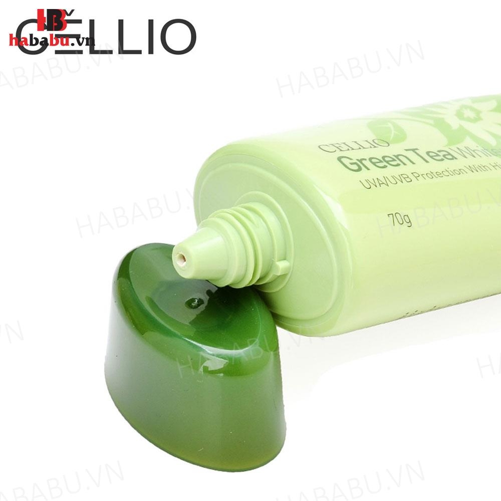 Kem chống nắng Cellio Green Tea Whitening Sun Cream 70gr chính hãng