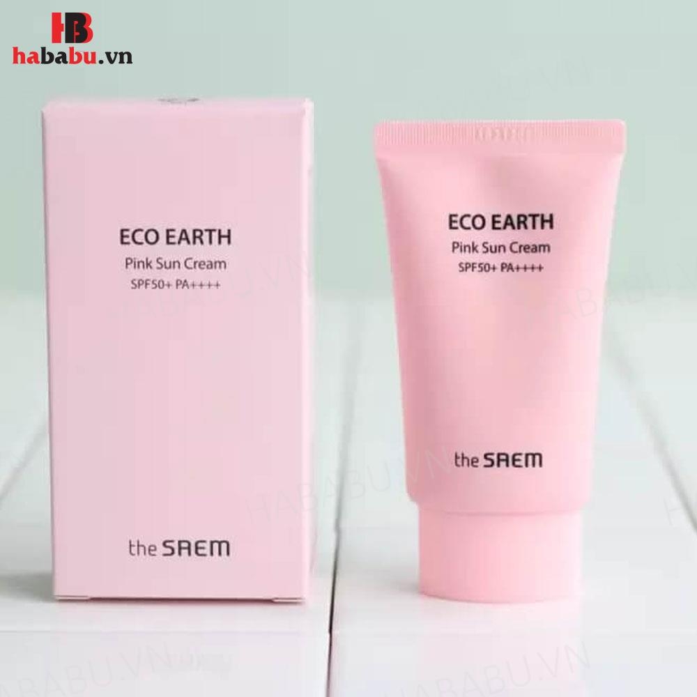 Kem chống nắng The Saem Eco Earth Pink Sun Cream Ex 50ml chính hãng