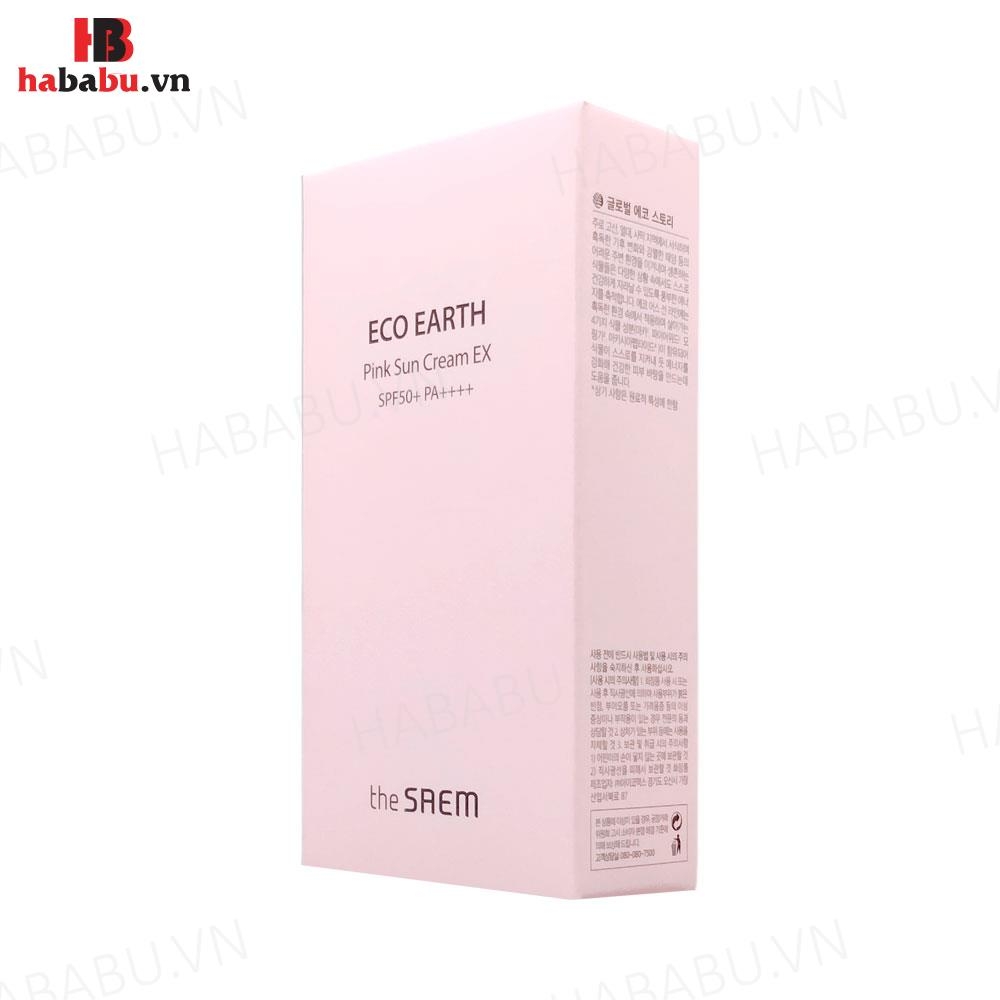 Kem chống nắng The Saem Eco Earth Pink Sun Cream Ex 50ml chính hãng