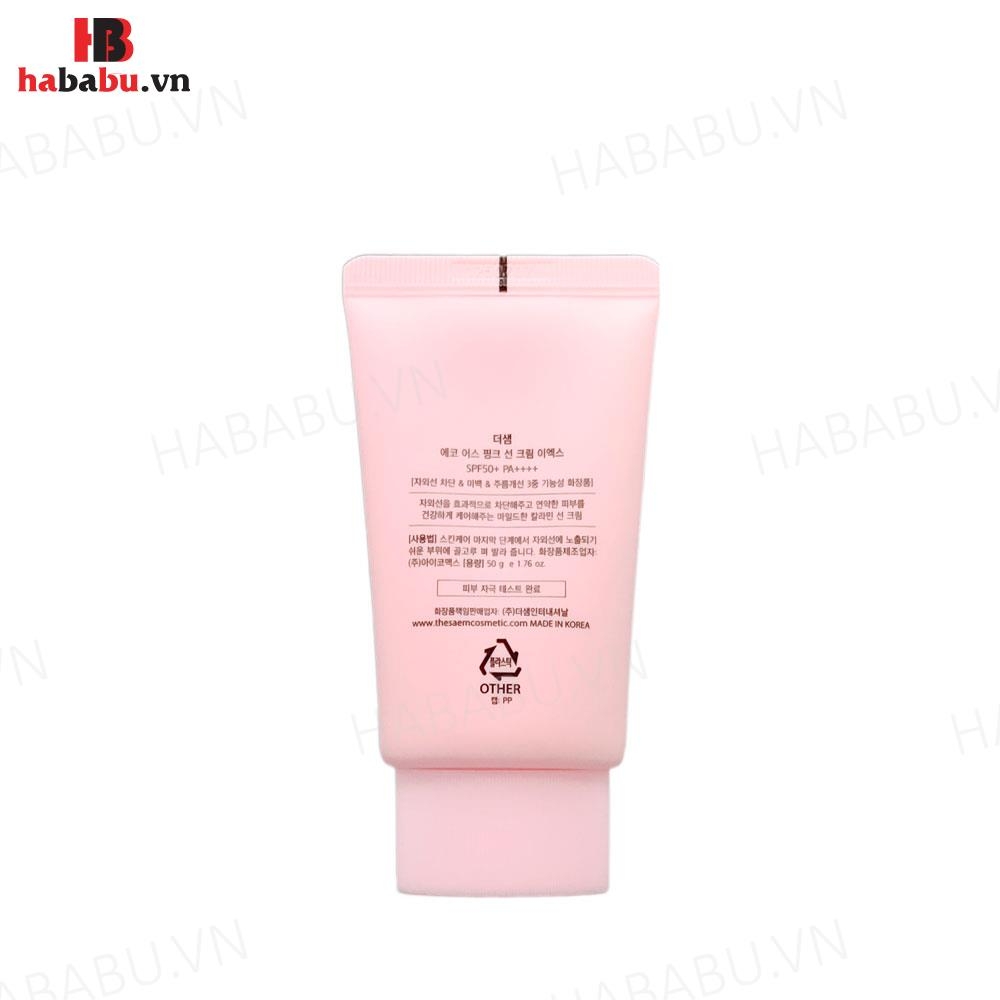 Kem chống nắng The Saem Eco Earth Pink Sun Cream Ex 50ml chính hãng